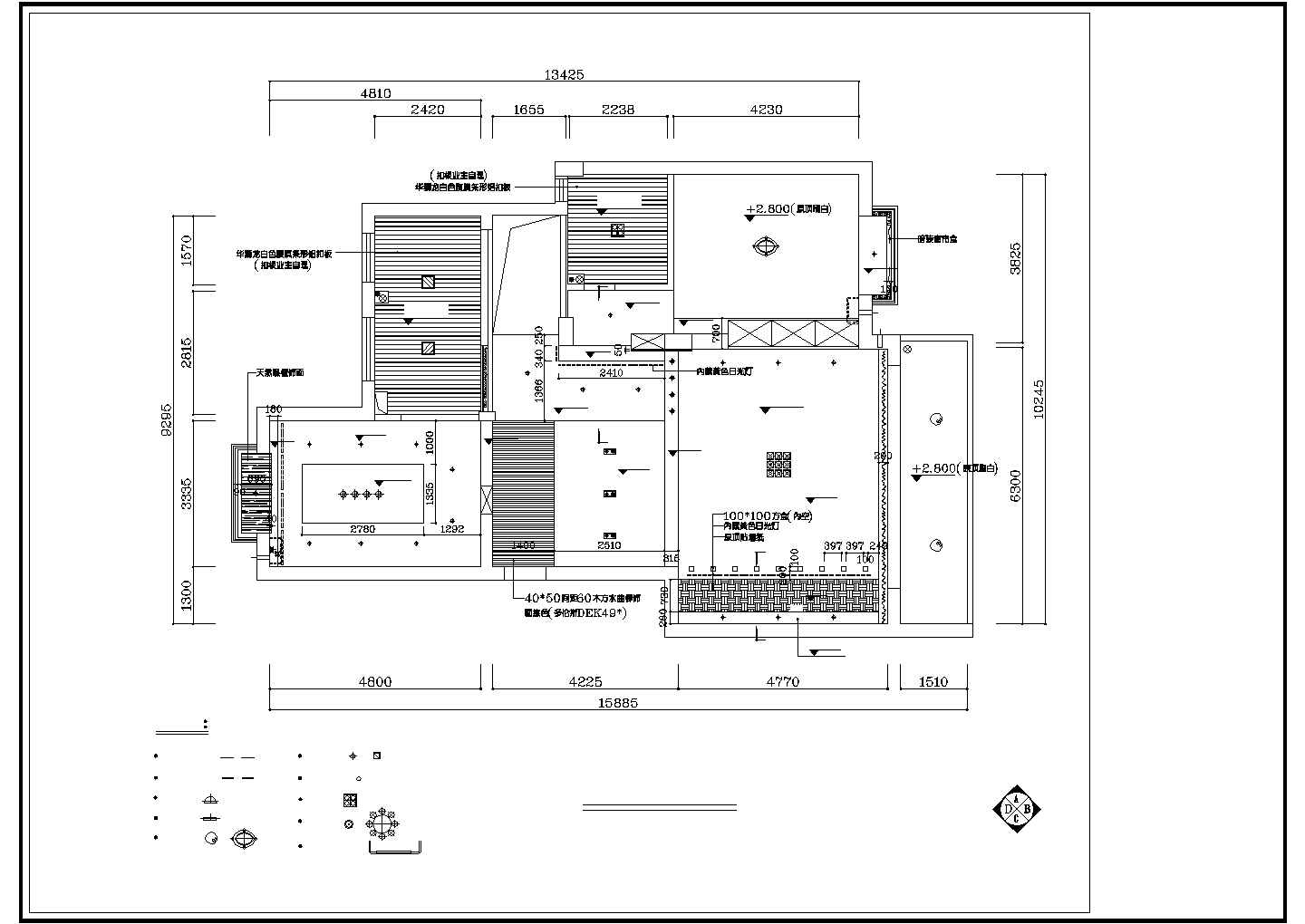 梦园高档别墅装修设计施工CAD图