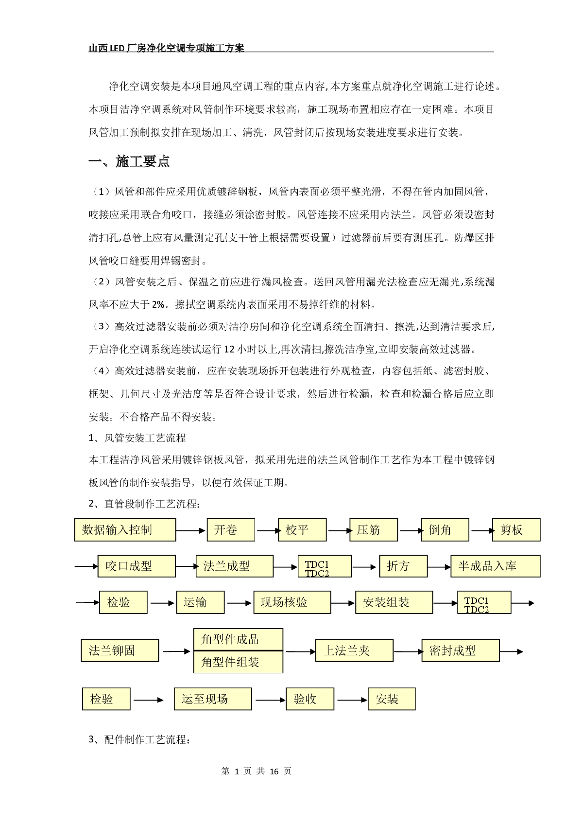 山西LED厂房净化空调专项施工方案-图二