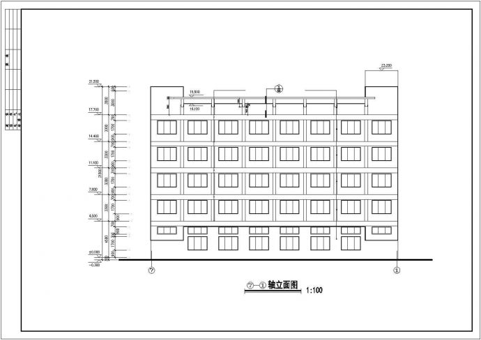 某职工宿舍楼建筑CAD施工设计图纸_图1