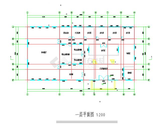 一地方大学生活动中心CAD基础参考图-图一