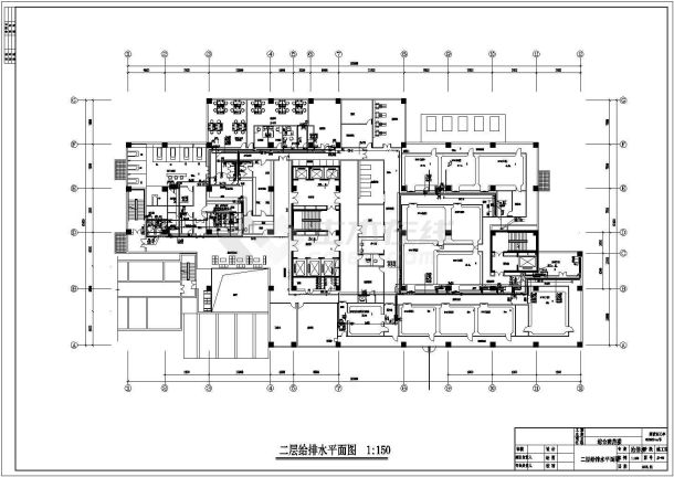 廊坊市某医院给排水设计详细cad图纸-图一