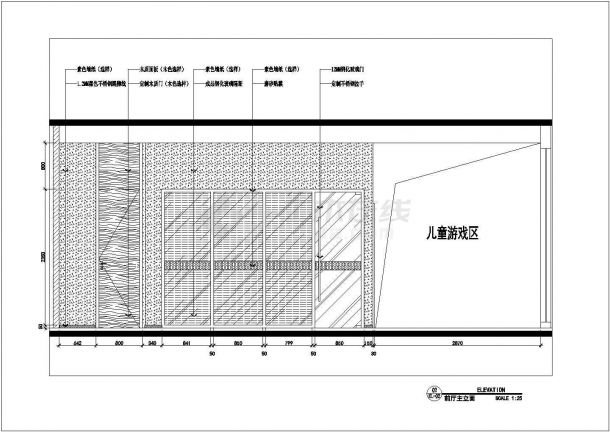 【南京】现代中式风格商业金融投资办公室装修工程图纸-图一