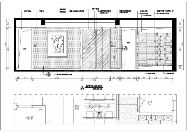 【杭州】现代风格三室两厅室内装修施工图（附效果图）-图二