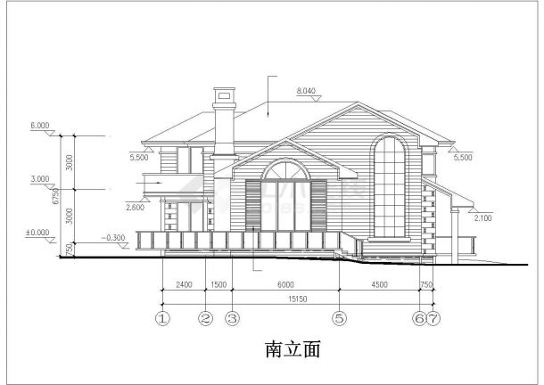 欧式简约别墅全套建筑设计方案图-图二