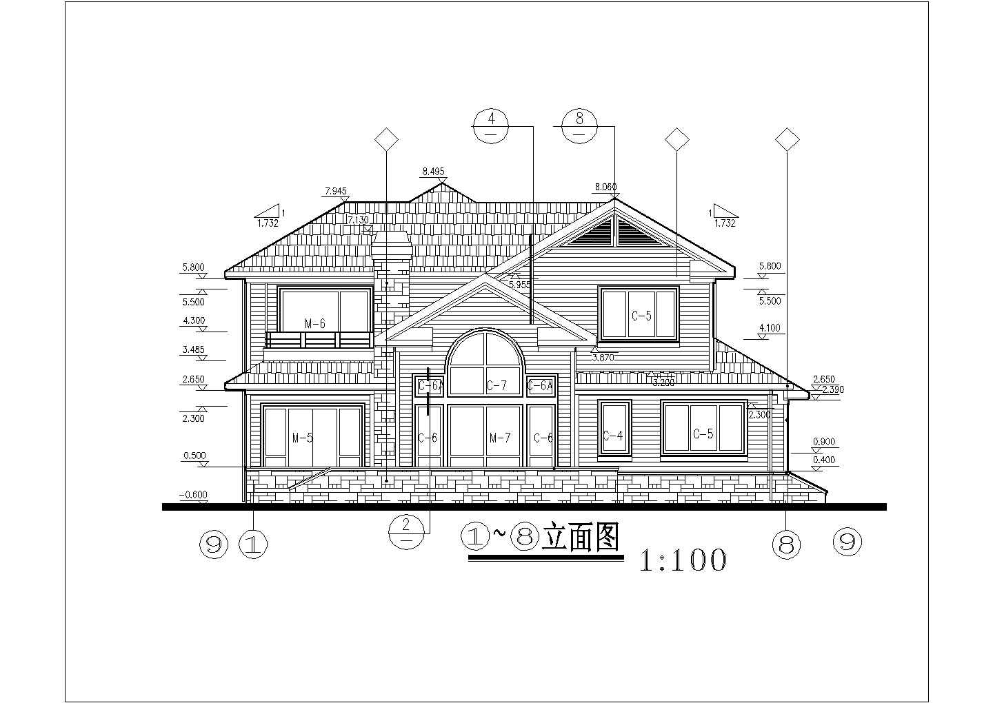 经典别墅建筑CAD基础图