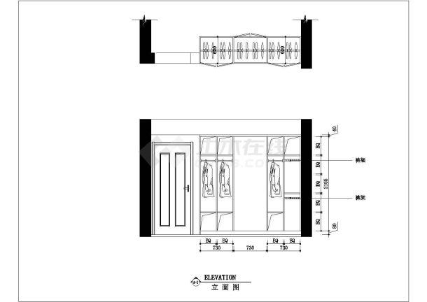 超现代风格三室两厅室内装修施工图（附效果图）-图二