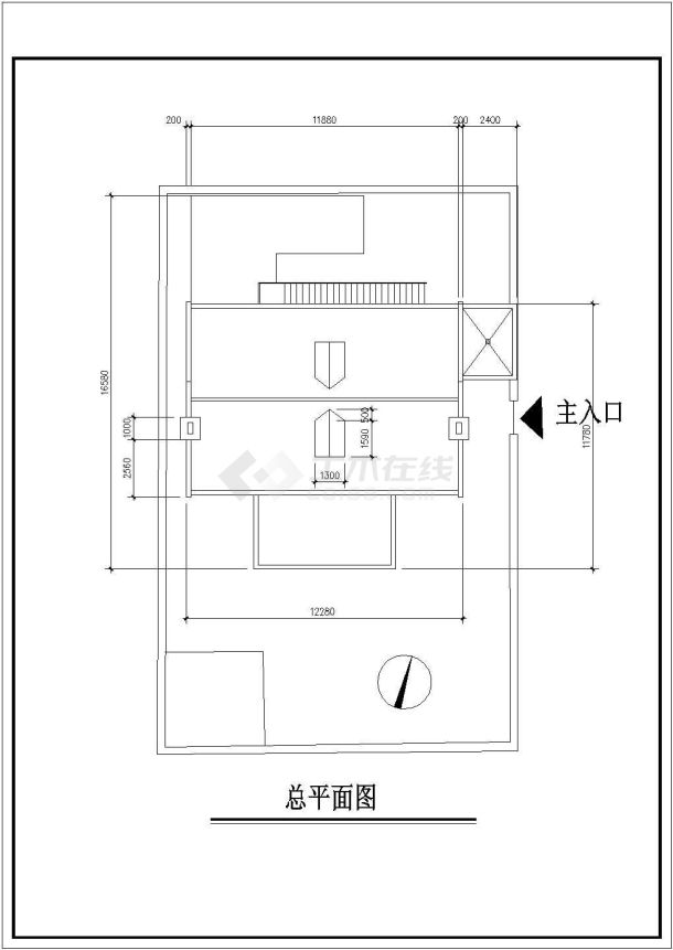 某地区一套小型的住宅CAD布置图-图一