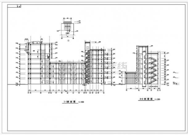 最新整理20套高层办公楼建筑、结构、电气设计CAD施工图-图二