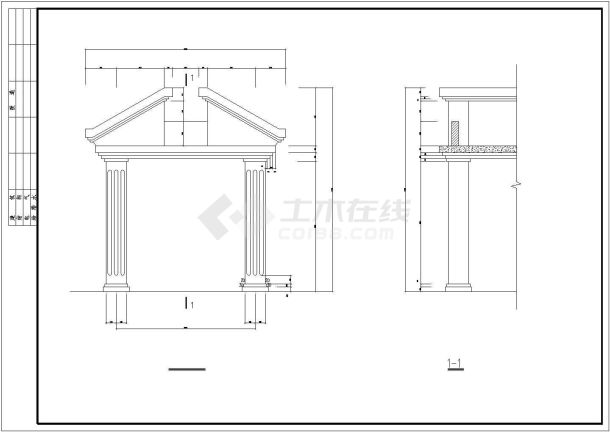 花园别墅建筑施工CAD参考图-图二