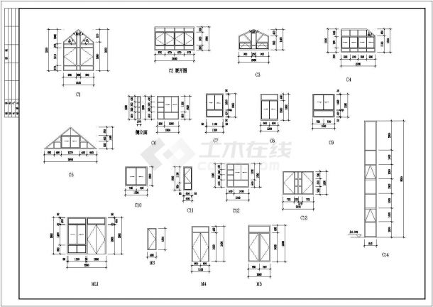 小区公寓楼建筑施工CAD设计图-图二