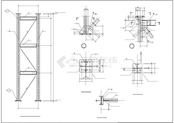 钢架人行天桥设计CAD套图-图一