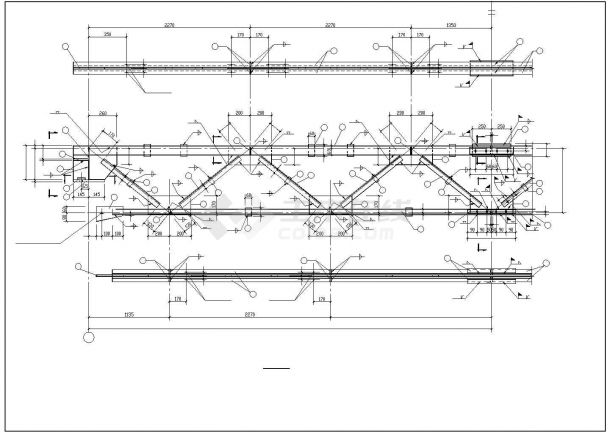 钢架人行天桥设计CAD套图-图二