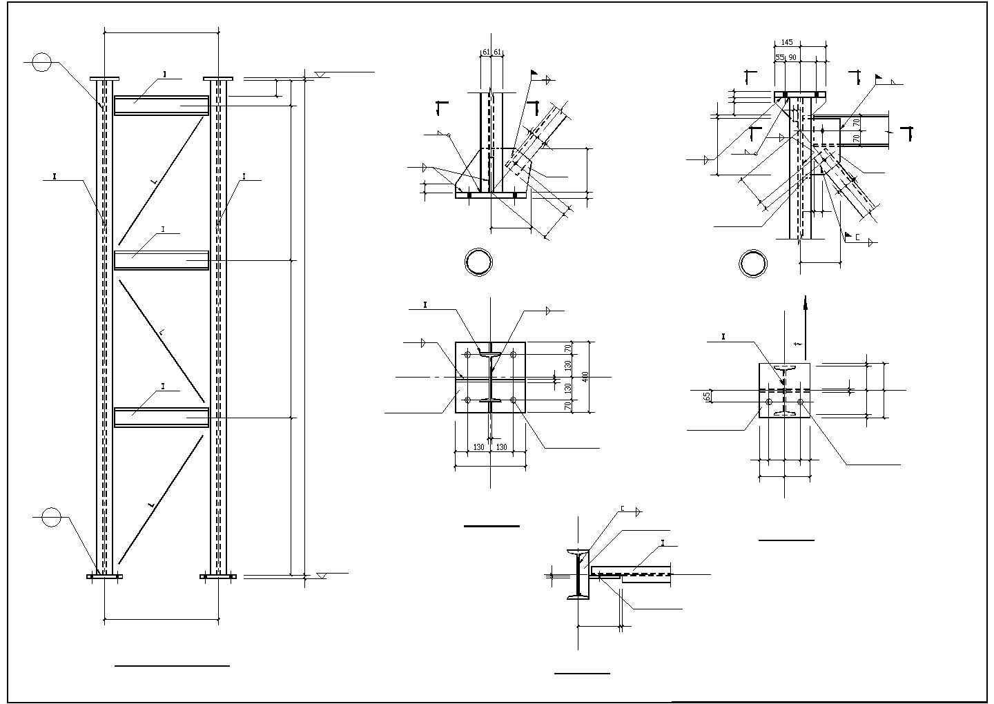 钢架人行天桥设计CAD套图