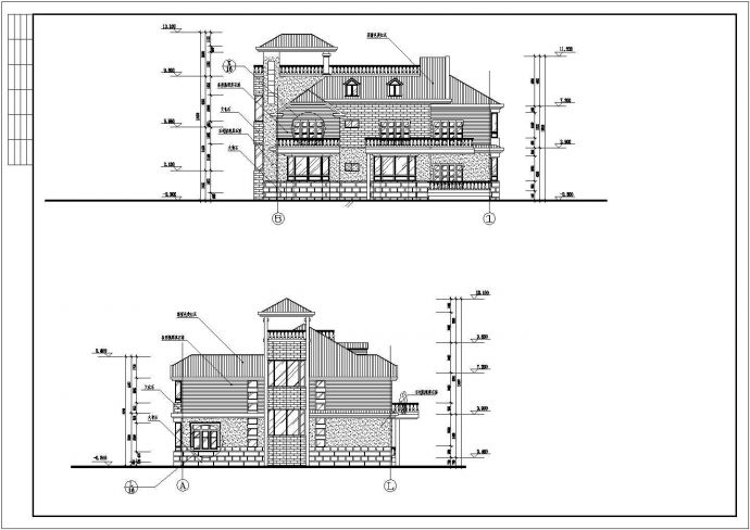 山地别墅建筑设计CAD布置图_图1