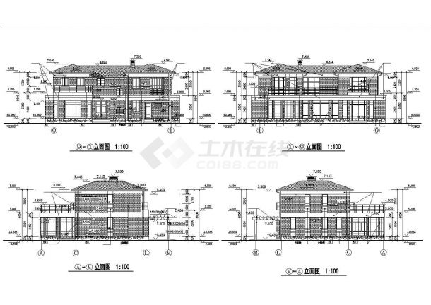 某欧式别墅全套建筑设计方案CAD图-图一