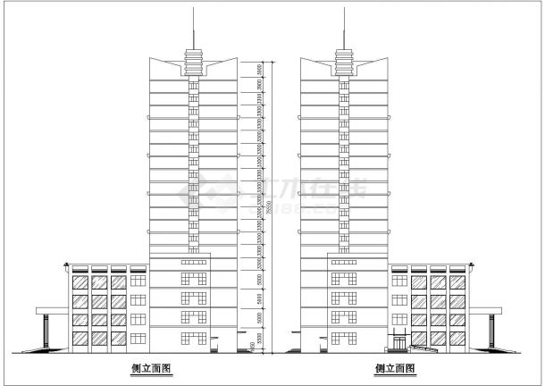 简单大气高层建筑施工设计CAD图纸-图二