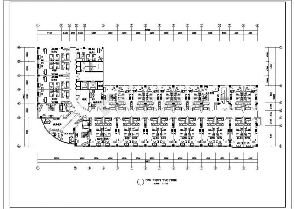 焦作林源大厦酒店建筑施工设计CAD平面图-图二