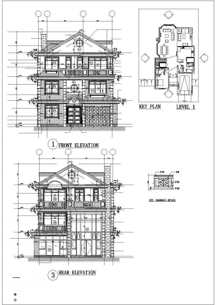 某市豪华型别墅建筑设计图（7张）_图1