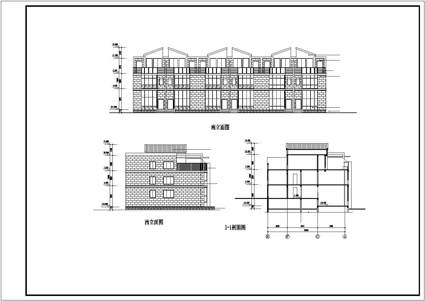 某小区联排别墅建筑设计方案（3层）