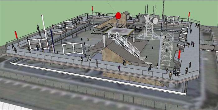 某地世贸中心大楼观景台su模型（不含施工图）