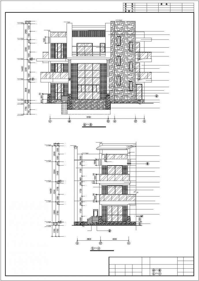 某现代别墅建筑施工CAD图_图1