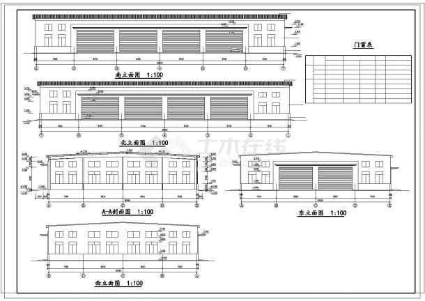 单层钢结构厂房结构施工图（含建施）-图二