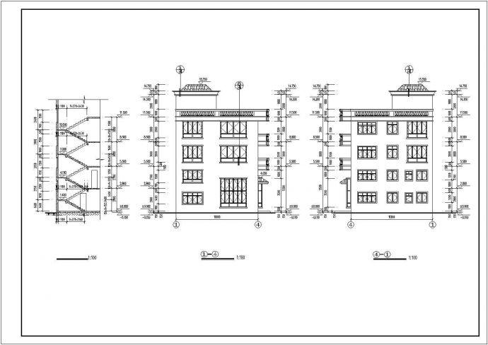 某私人住宅楼全套建筑设计施工CAD图_图1