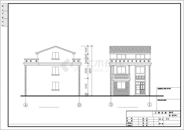 某私人住宅建筑设计方案CAD图-图二