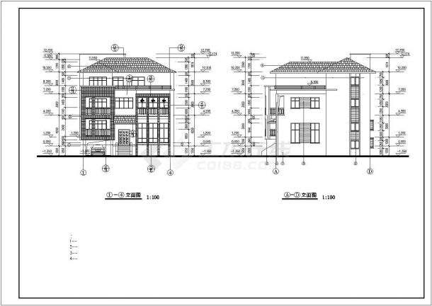某地特级别墅建筑设计施工CAD图纸-图二