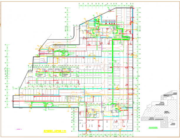 莆田市某住宅区地下室给排水施工图-图一