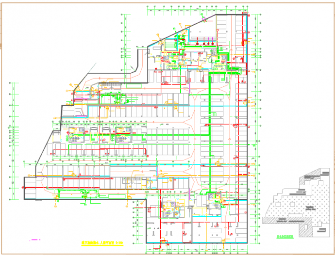 莆田市某住宅区地下室给排水施工图_图1