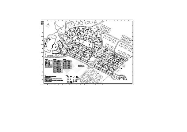 别墅区CAD总平面布置图-图一
