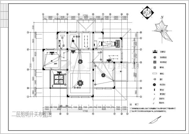 长春市某欧式别墅设计装修CAD布置图-图二
