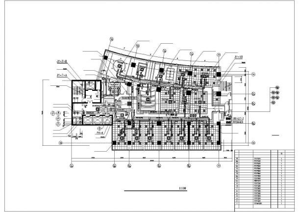 某大厦采暖系统设计设计CAD平剖面图-图一