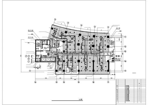 某大厦采暖系统设计设计CAD平剖面图-图二