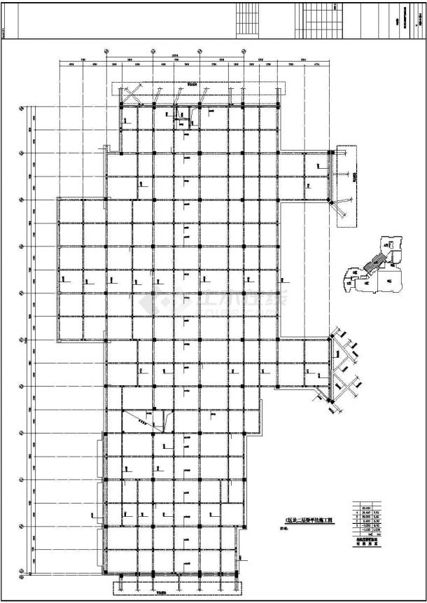 [河南]地上四层框架结构C区商业区结构施工图-图二
