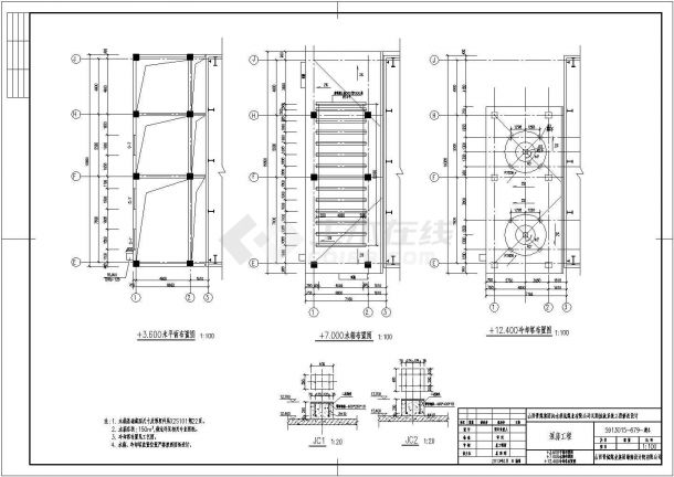 瓦斯泵站结构设计CAD施工详图-图二