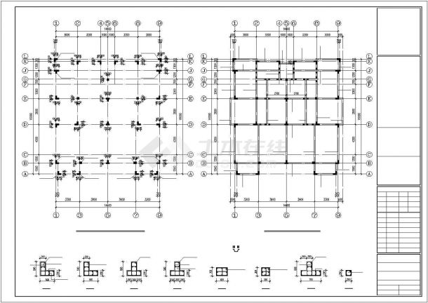 [江苏]三层异形柱框架结构A型低层住宅结构施工图-图二