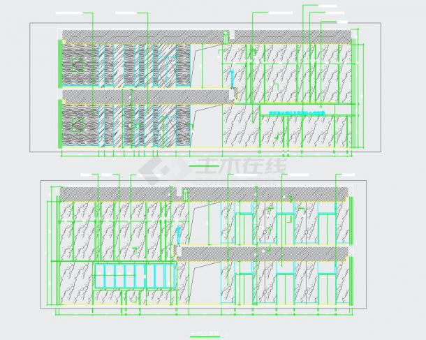 【重庆】现代风格监测中心大楼公共区室内装修施工图-图一