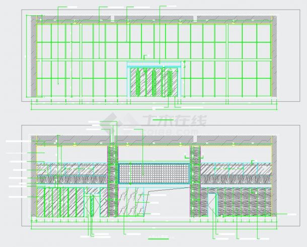【重庆】现代风格监测中心大楼公共区室内装修施工图-图二