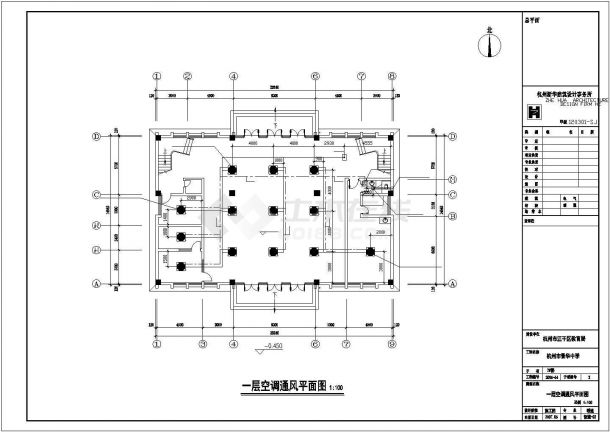 [杭州]某中学整套暖通设计cad平面施工图-图一