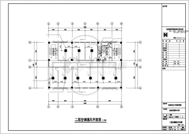 [杭州]某中学整套暖通设计cad平面施工图-图二