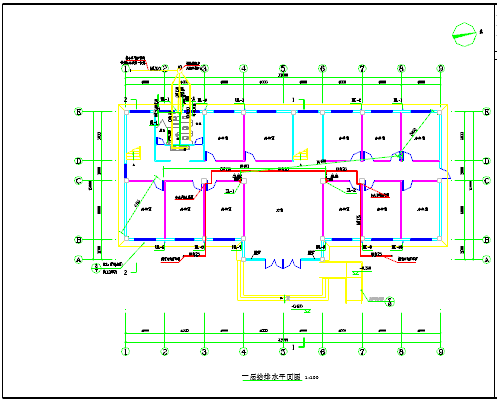 某地多层办公楼给排水设计施工图纸_图1