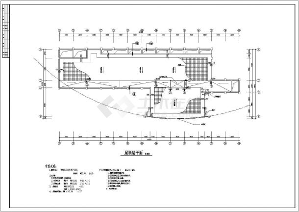 某中学图书综合楼建筑施工图带弧形-图二