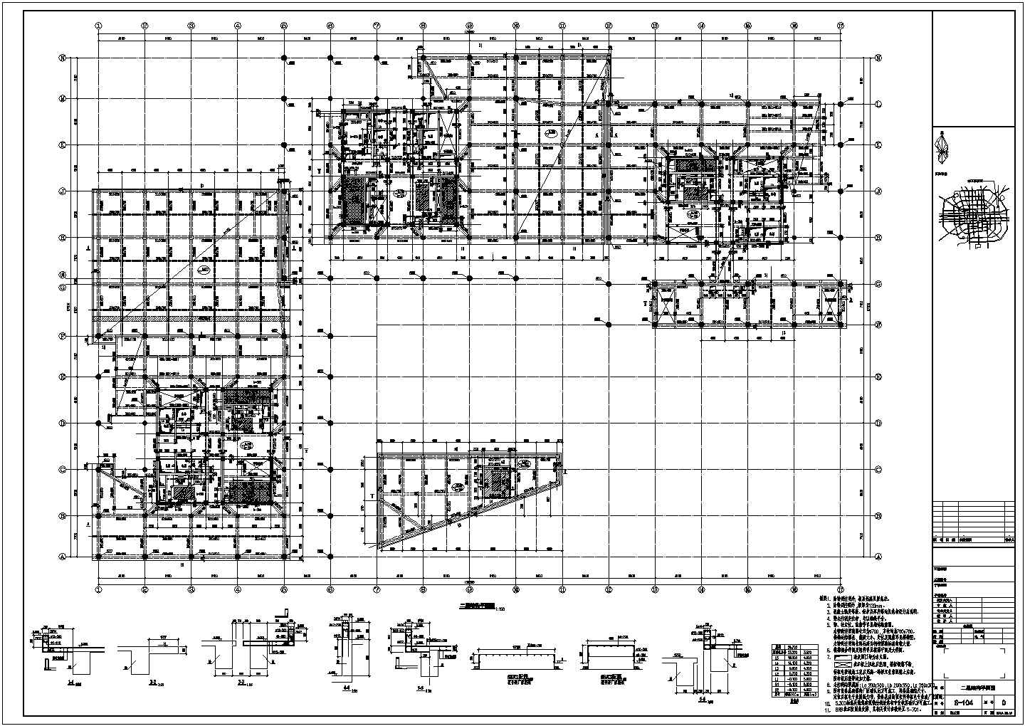 五层防屈曲支撑框架结构车间厂房结构施工图