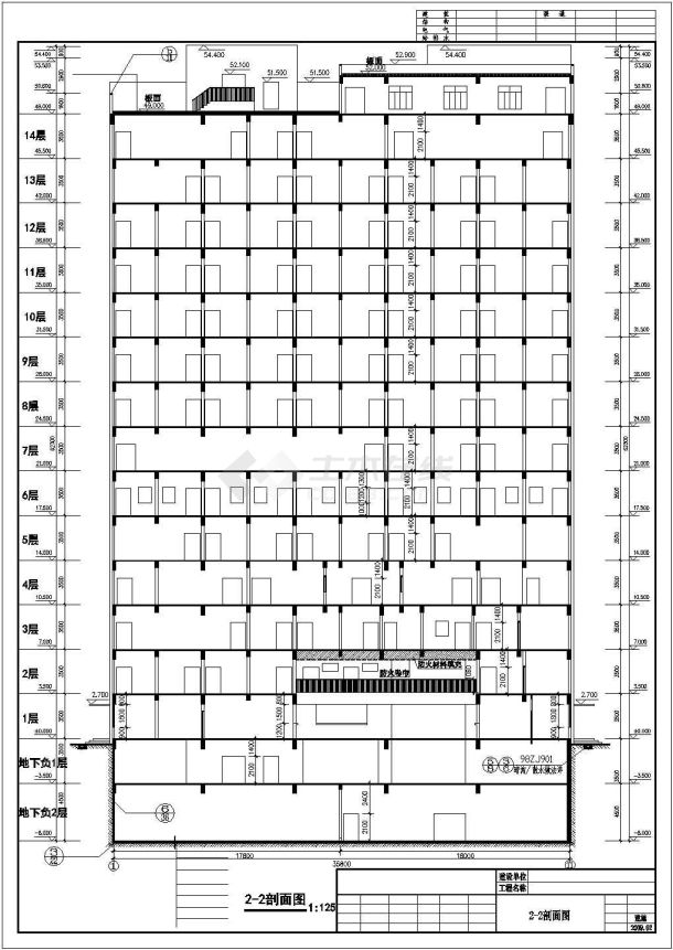 [湖南]怀化某中医院门诊综合楼建筑CAD施工图-图一