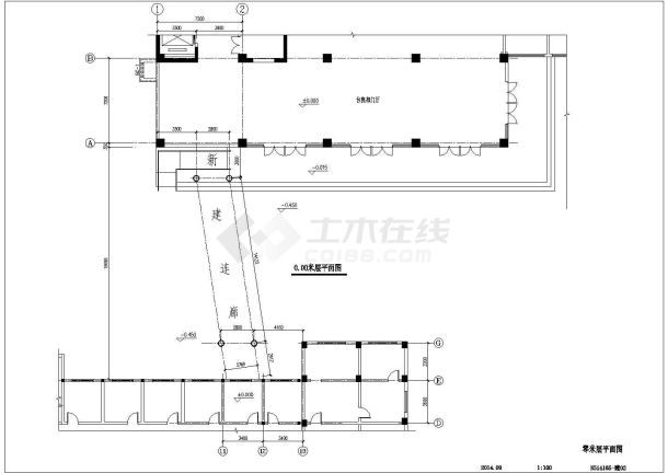 某医院钢结构廊桥通廊建筑、结构施工图-图一