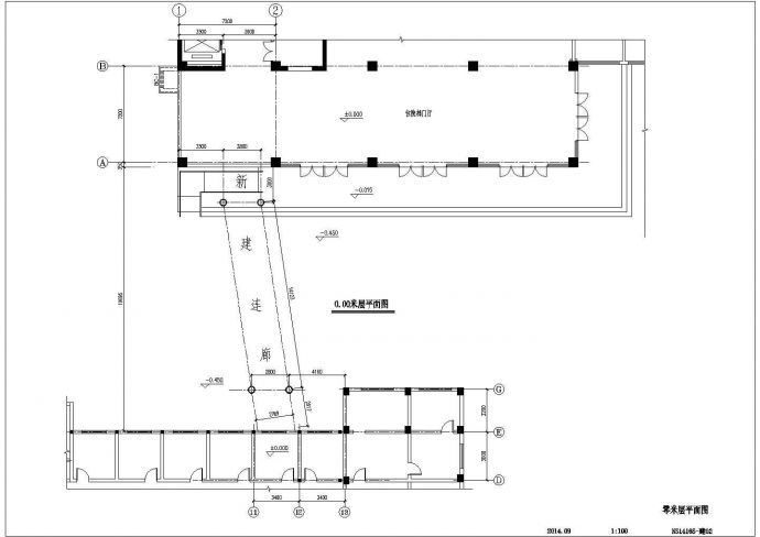 某医院钢结构廊桥通廊建筑、结构施工图_图1