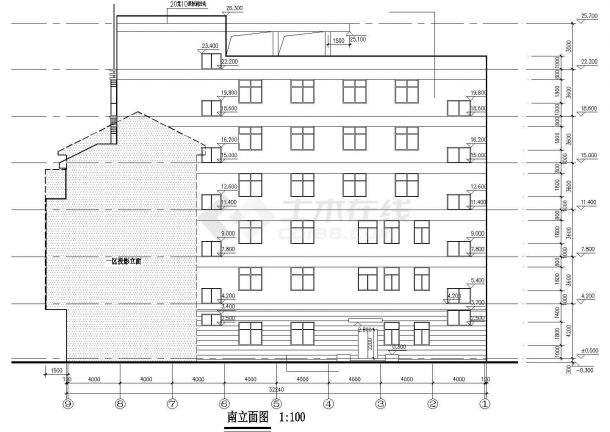 某地区六层宾馆建筑全套设计CAD施工图-图二