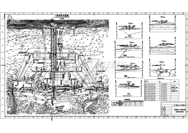 某水电站cad设计详细施工导流图纸-图一